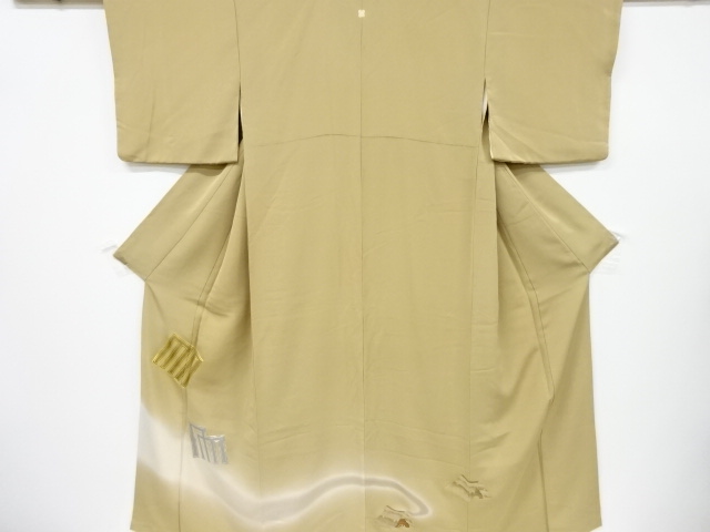 リサイクル　源氏香模様刺繍一つ紋色留袖(比翼付き)